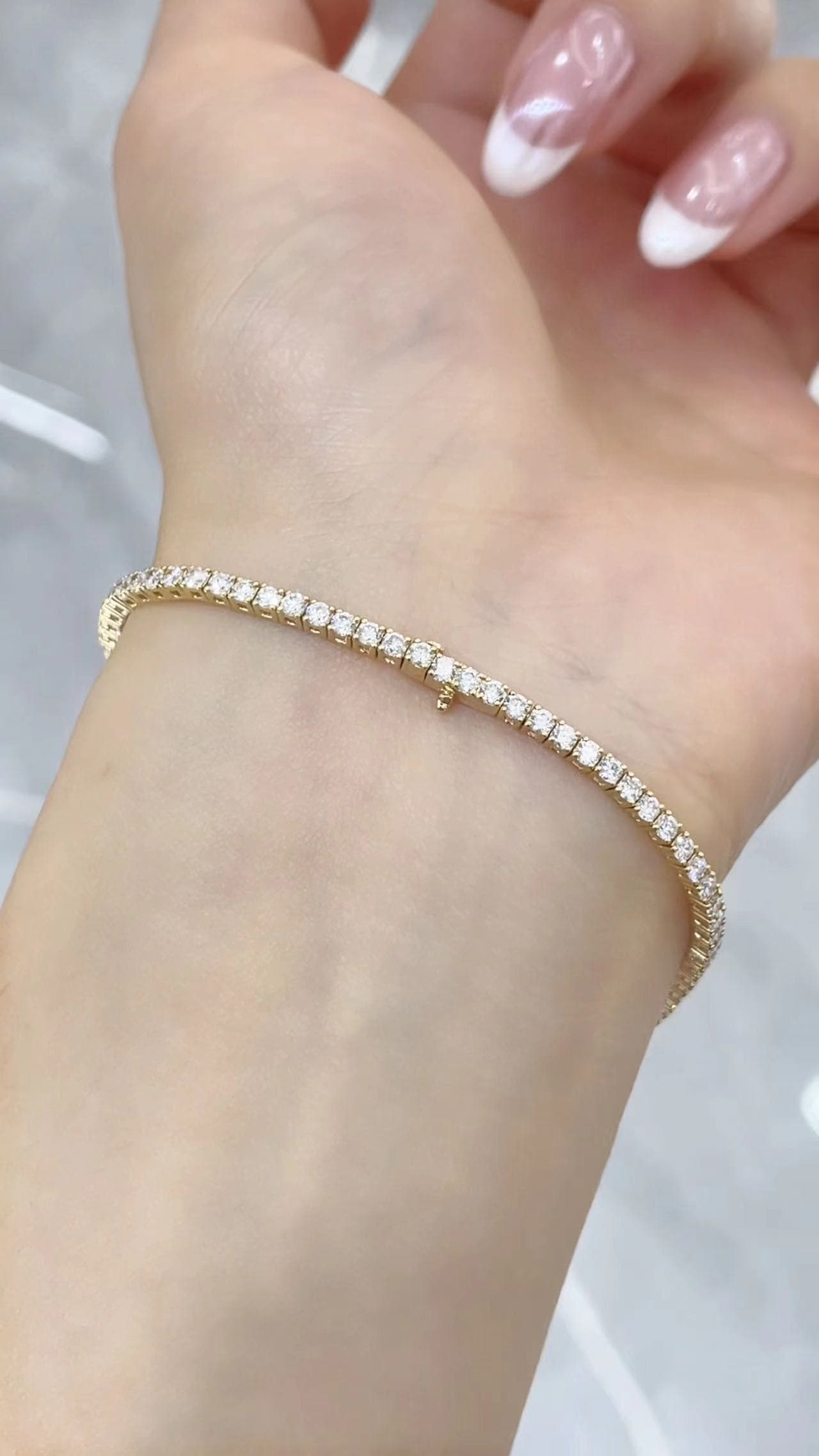 18K 金黃 3 分規格網球手鍊 - 視角 5