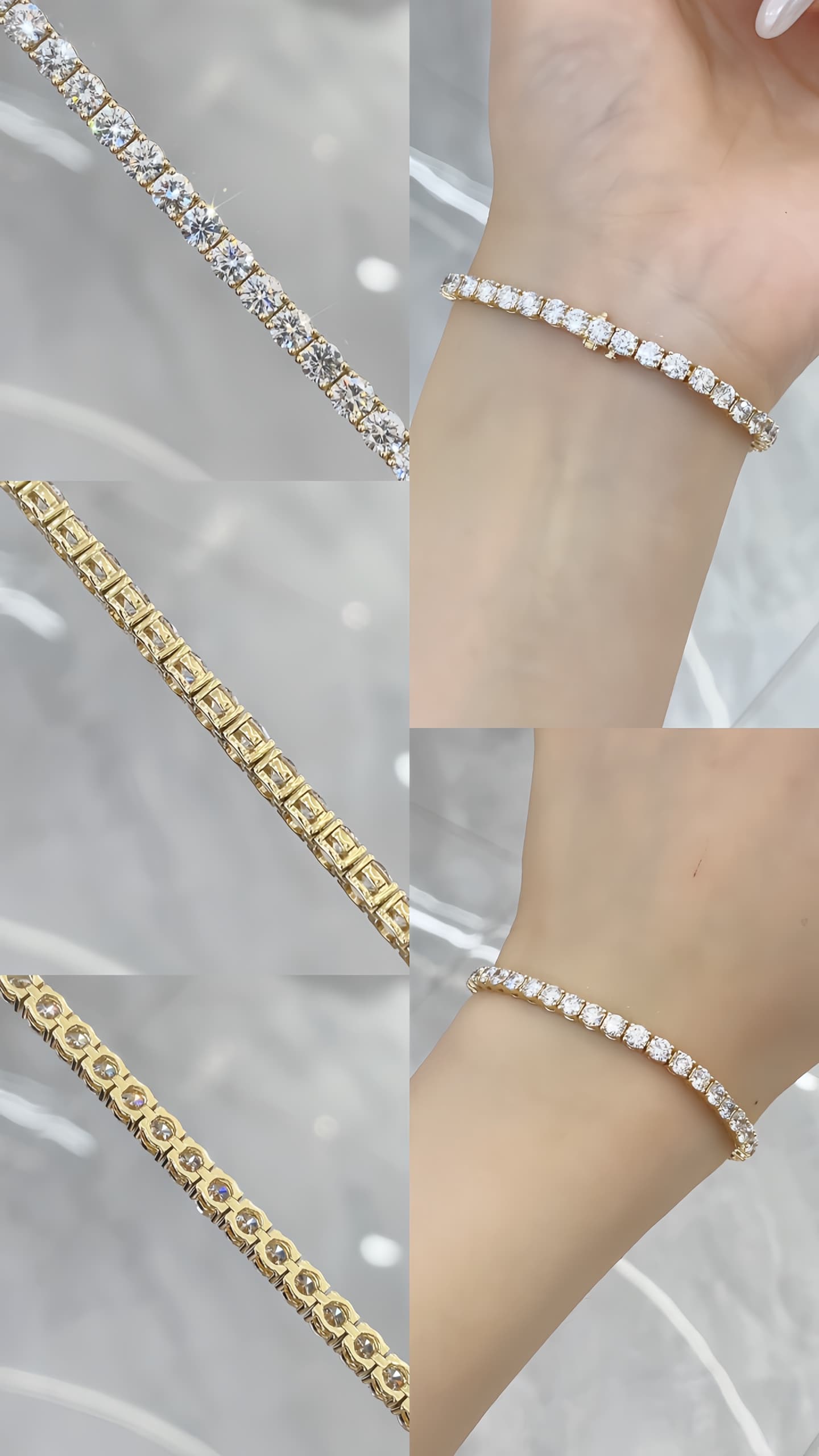 18K 黃 20 分規格網球手鍊 - 視角 6