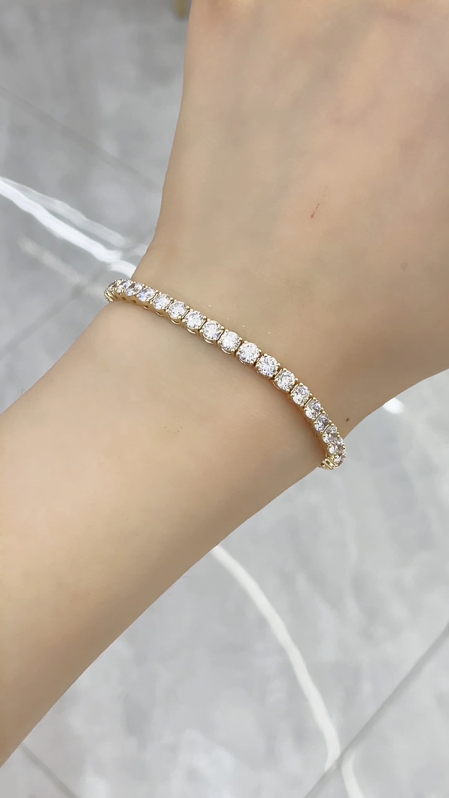18K 黃 20 分規格網球手鍊 - 視角 4