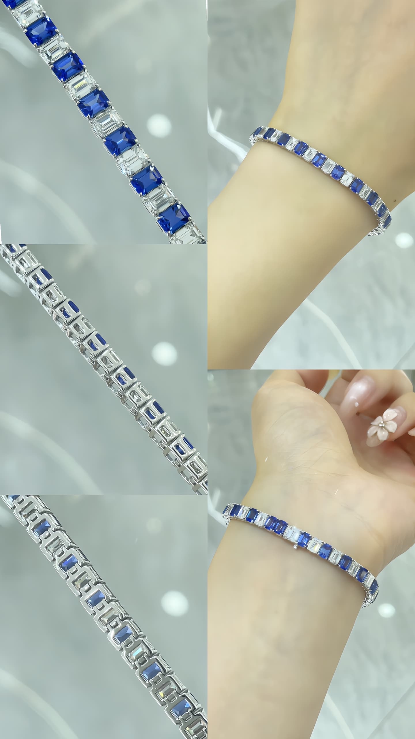 9K 藍寶石鑽石手鍊 - 視角 6