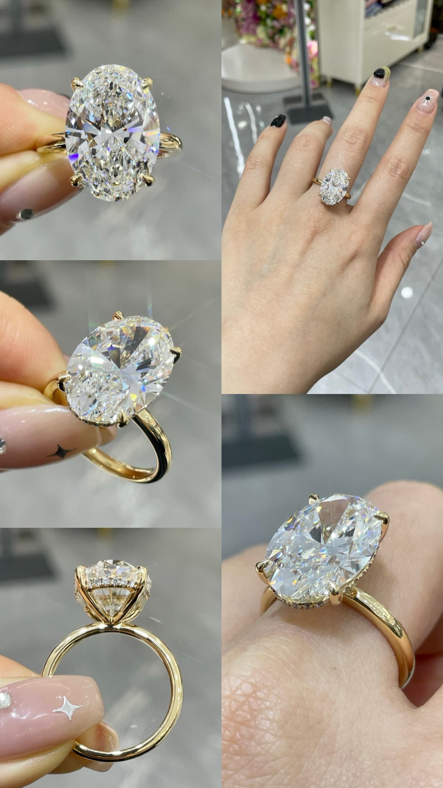 18K 黃 10ct 橢圓四爪鑽戒 - 視角 2