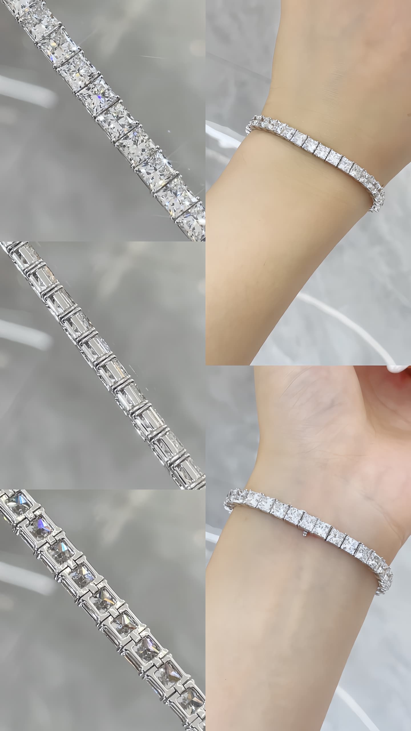 18K 50分公主方鑽石手鍊 - 視角 6