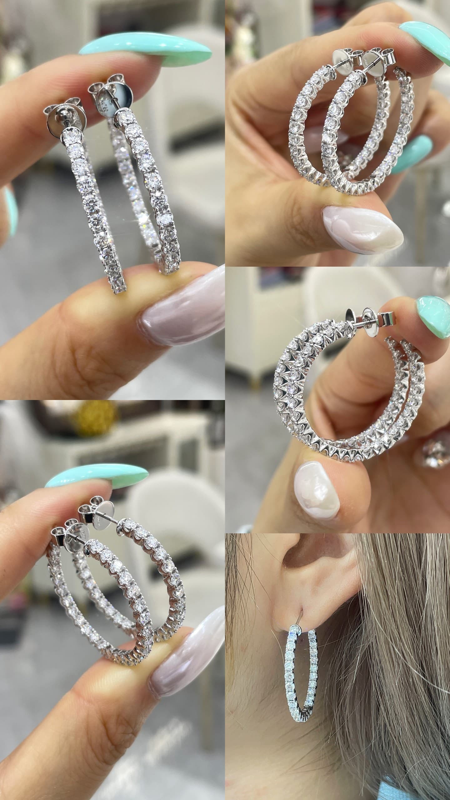 18K 公主方耳釘 - 視角 2