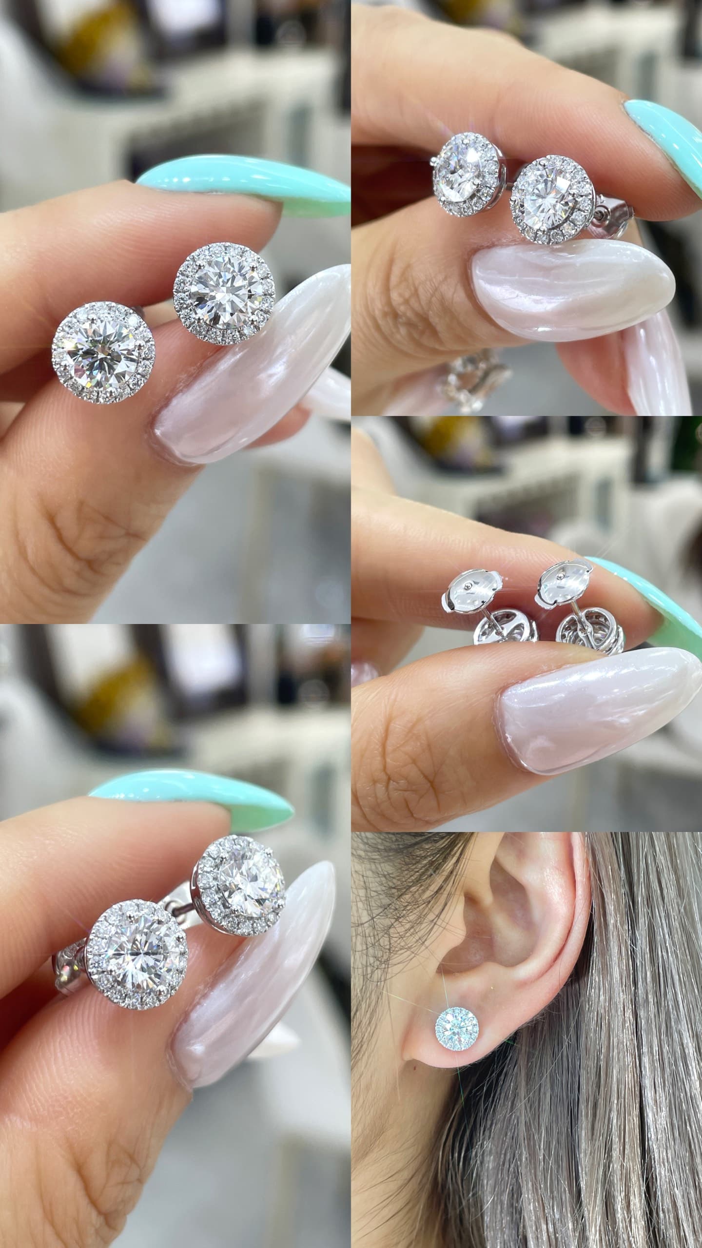 18K 白金耳釘 - 視角 5