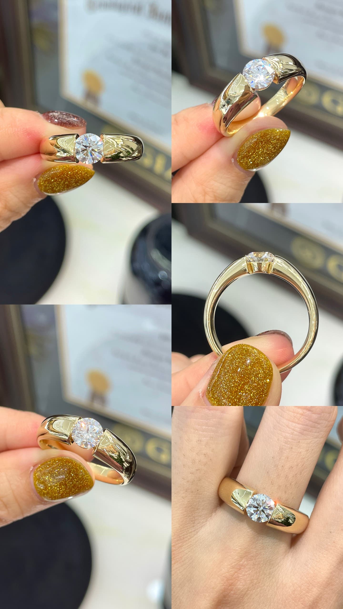 18K 1克拉 鑽石男戒(24號) 18K 金戒台,主鑽 1 克拉,男戒款式,戒圍 24 號。 - 視角 8